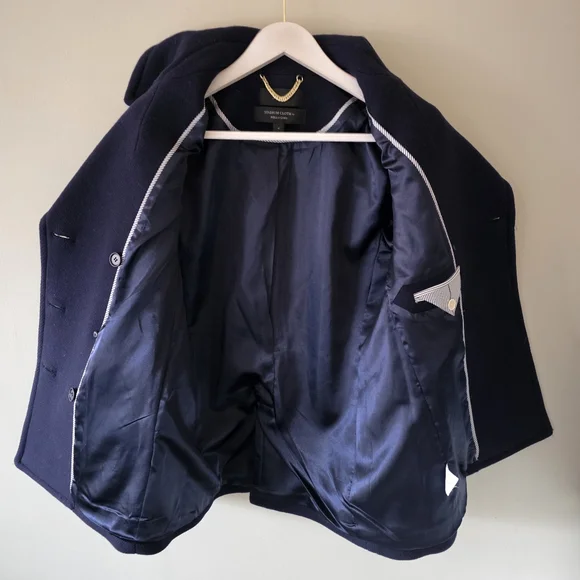 J. Crew 4 Old Money Ivy League Academia Stadium Cloth By Nello Gori Wool Peacoat - Picture 13 of 14